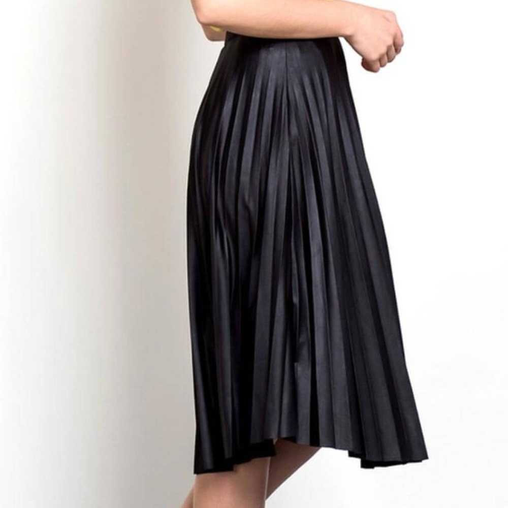 Pixie Black Pleated Midi Skirt